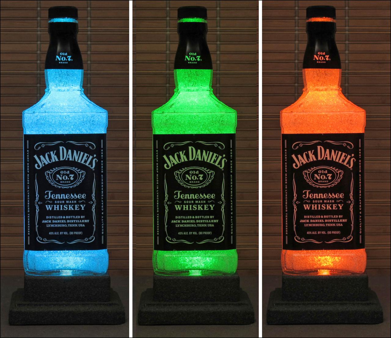 Jack Daniels Whiskey Color Changing LED Remote Controlled Bottle Lamp